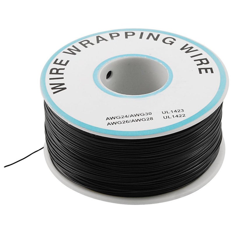 YXQ P/N B-30-1000 30AWG Tin Plated Copper Wire Wrapping Wire Cable Reel Black 305M - Image 1
